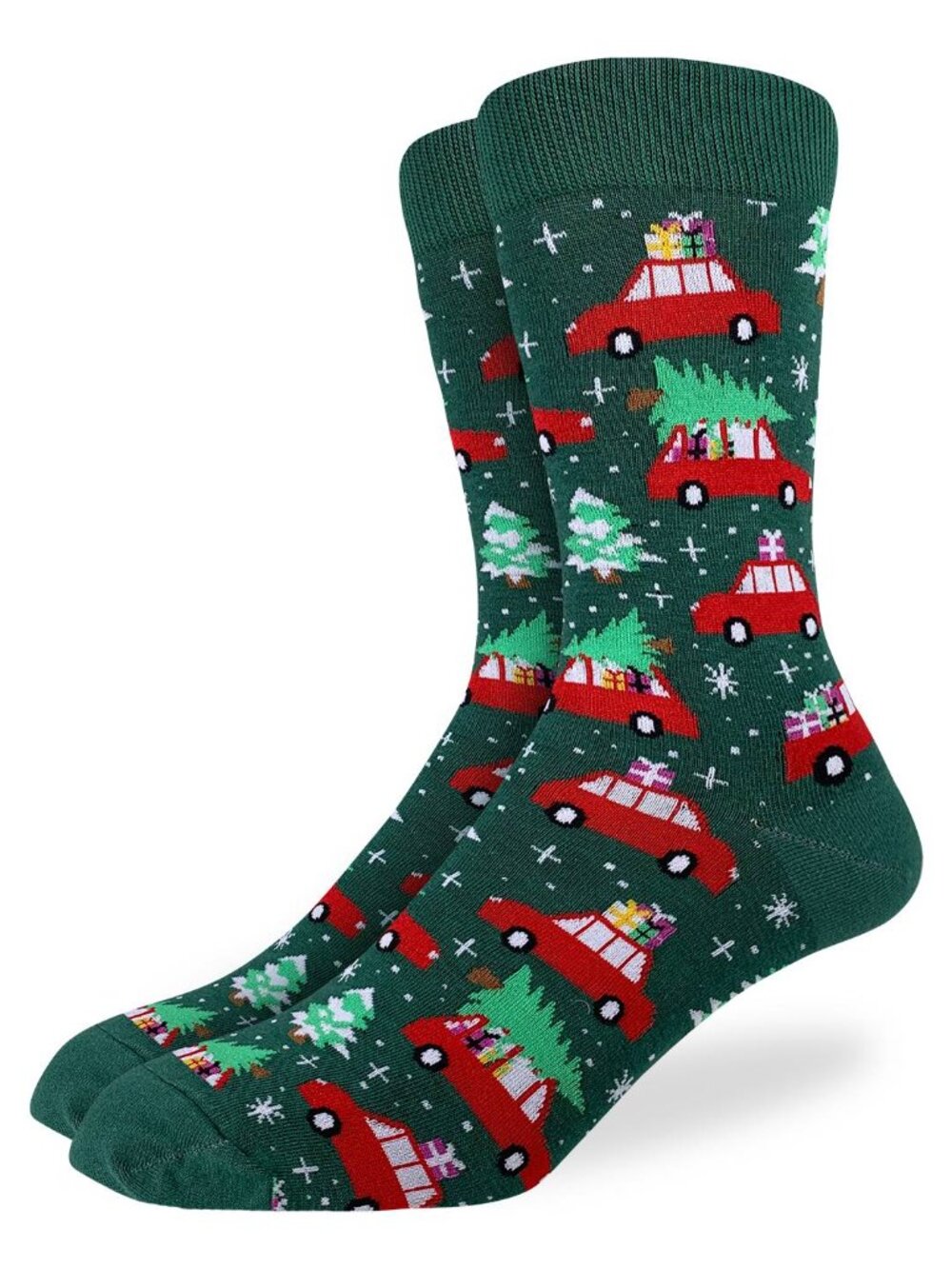 Men's Good Luck Sock Crew Socks | Christmas Trees Socks | NWT